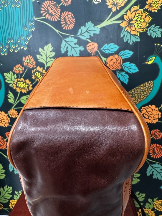 Vintage Bally Leather Weekender Satchel | Brown Cognac Travel Bag Crossbody - Picture 11 of 13